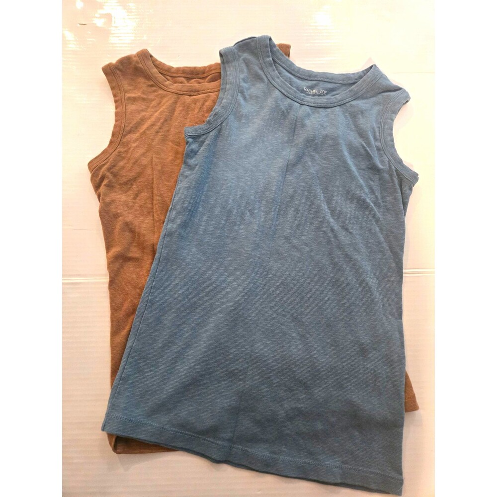 Rachel Zoe Women's XS Solid Knit Sleeveless Round Neck Pullover Tanks 2pk